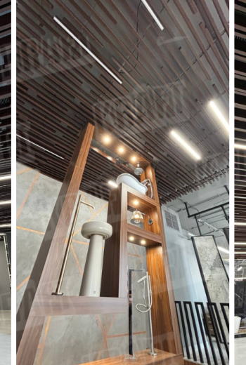 Рейкова стеля KRAFT у просторі маркету сантехніки